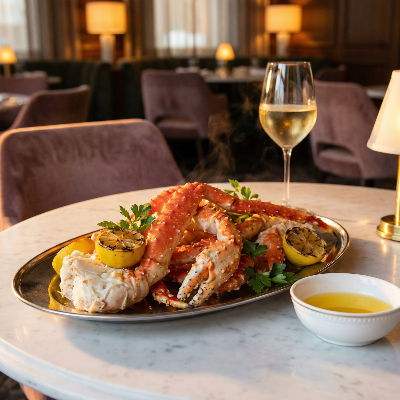 [Directly Sourced & Certified] Pure, wild-caught King Crab Legs straight from the pristine, icy depths of Alaska.